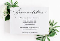 Wedding Hotel Accommodations Information Card Template