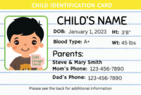 Personalized ID Card Templates For Children