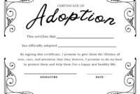 Blank Adoption Certificate Template