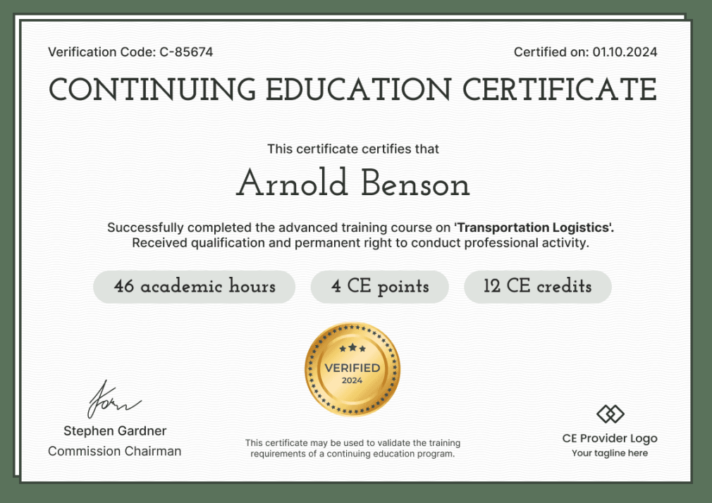 Continuing Education (CE) Certificate Templates - Free to Edit