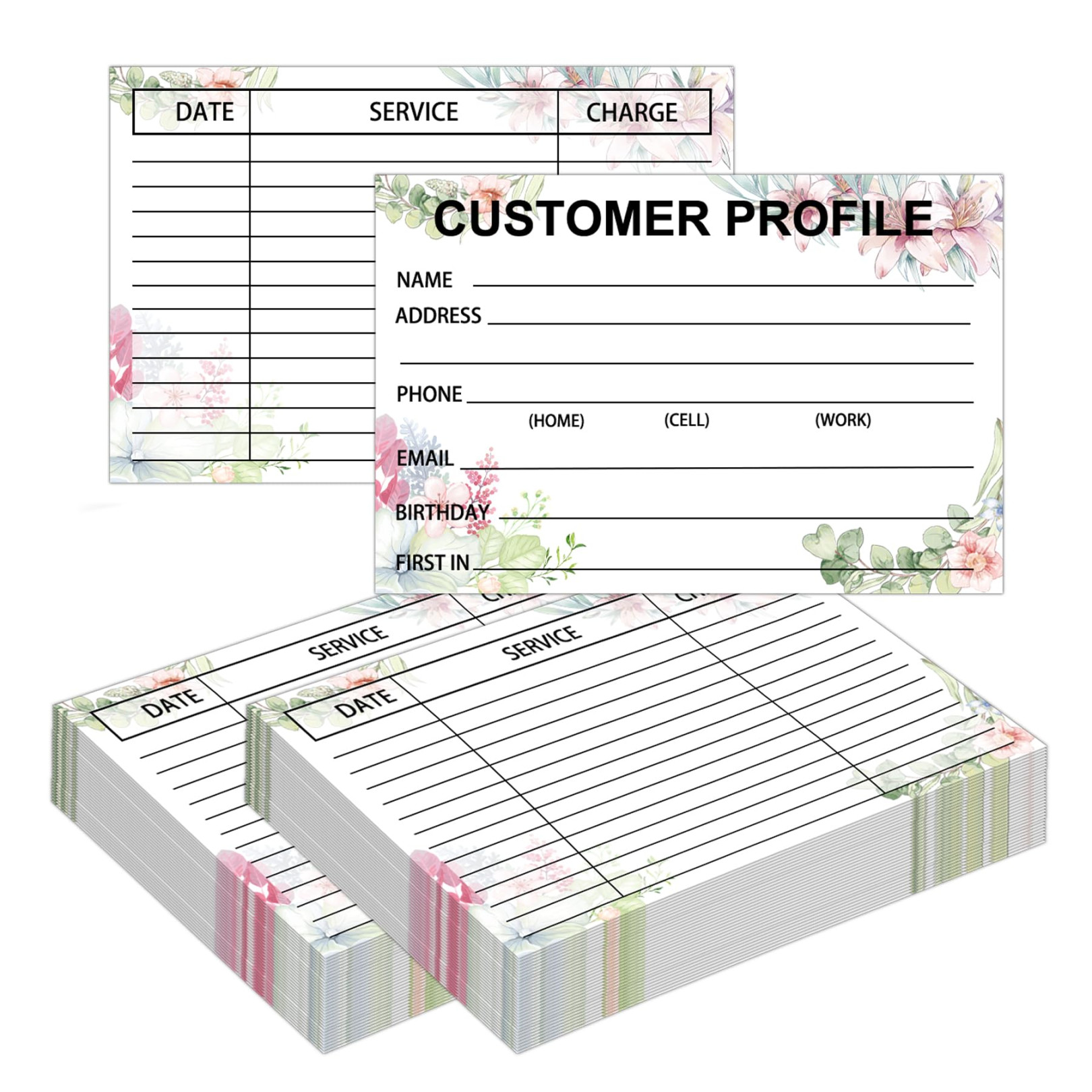 Customer Information Card Customer Contact Profile Index Cards Customer  Profile Page Cards Binder Insert Cards Small Business Data Customer Cards