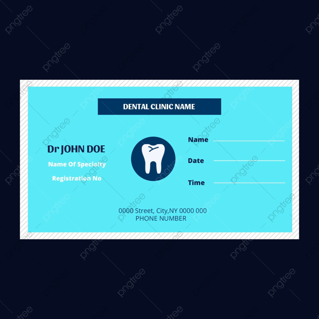 Dentist Doctor Appointment Card Template Template Download on Pngtree