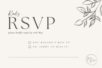 Elegant Printable Wedding RSVP Cards For A Formal Affair