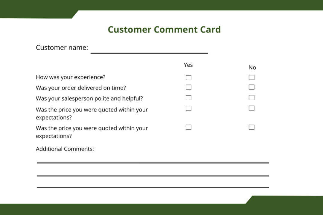 FREE Comment Card Templates & Examples - Edit Online & Download