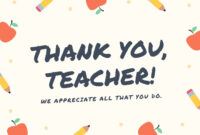 A Formal Thank You Card Template For Teachers