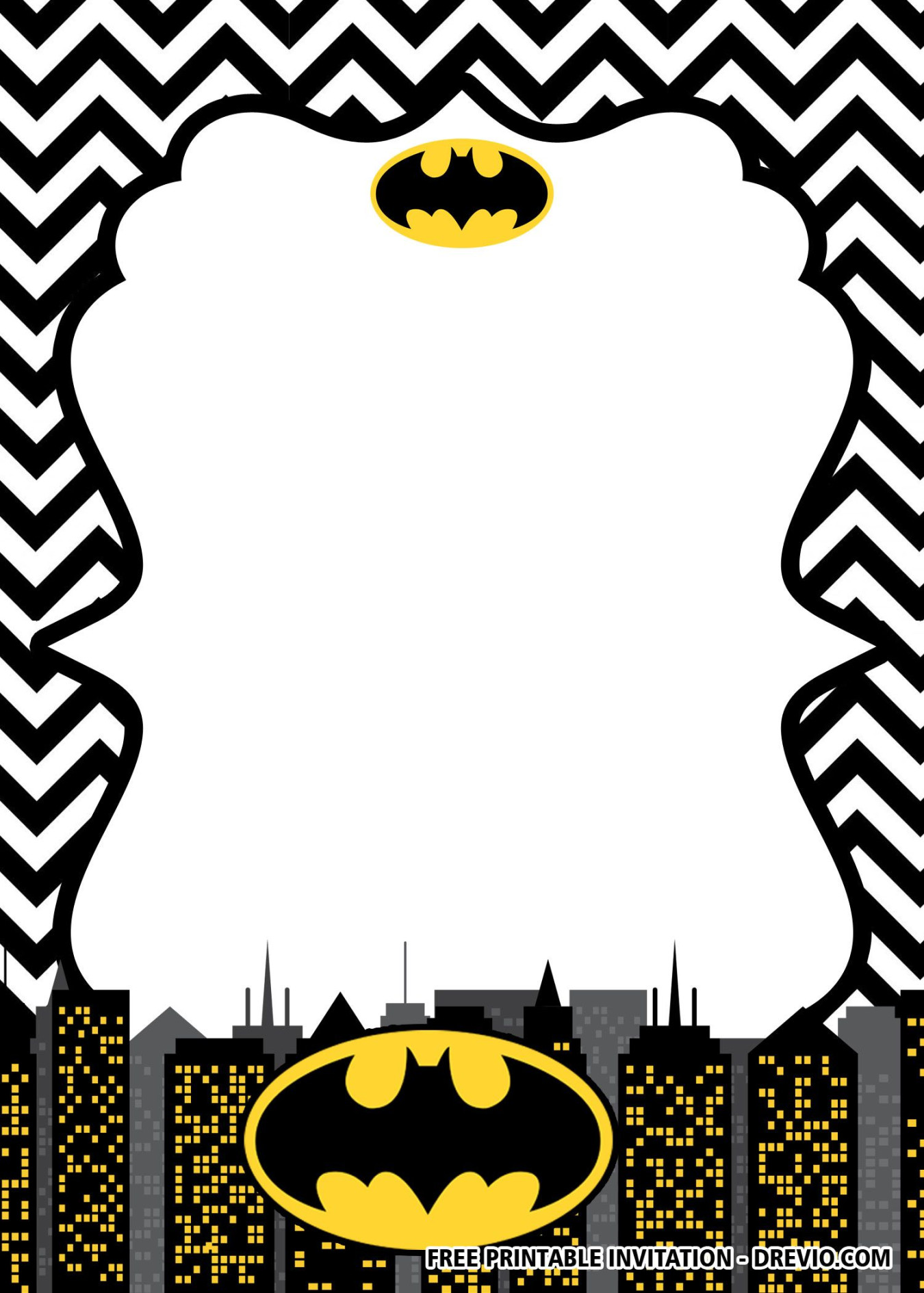 FREE Printable Batman Birthday Invitation Templates