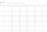 Blank One-Month Calendar Template For Professional Use