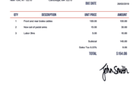 A Simulated Credit Card Receipt Template