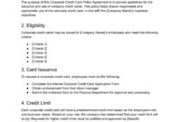 Company Credit Card Policy Template