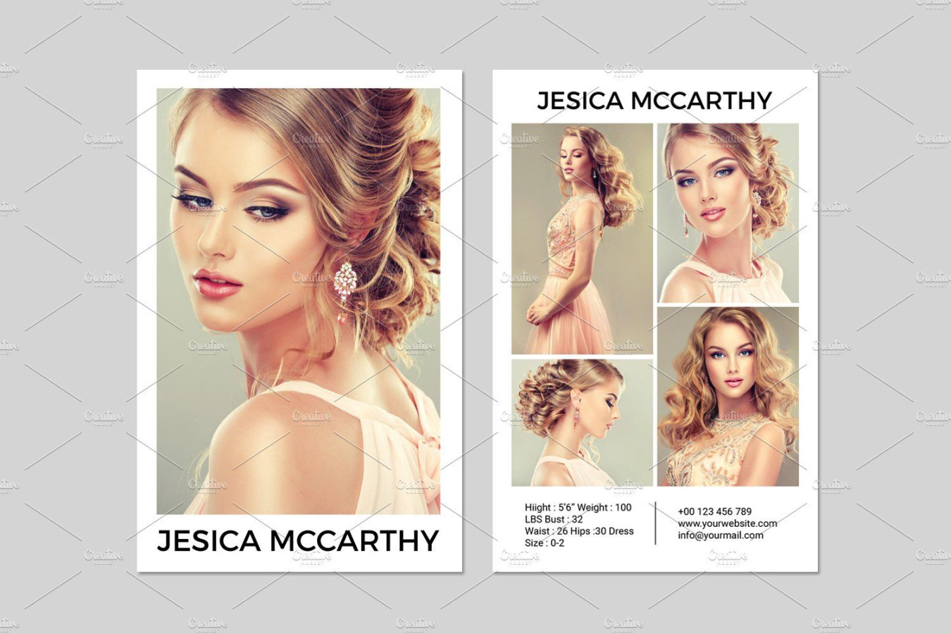 Modeling Comp Card Template-V