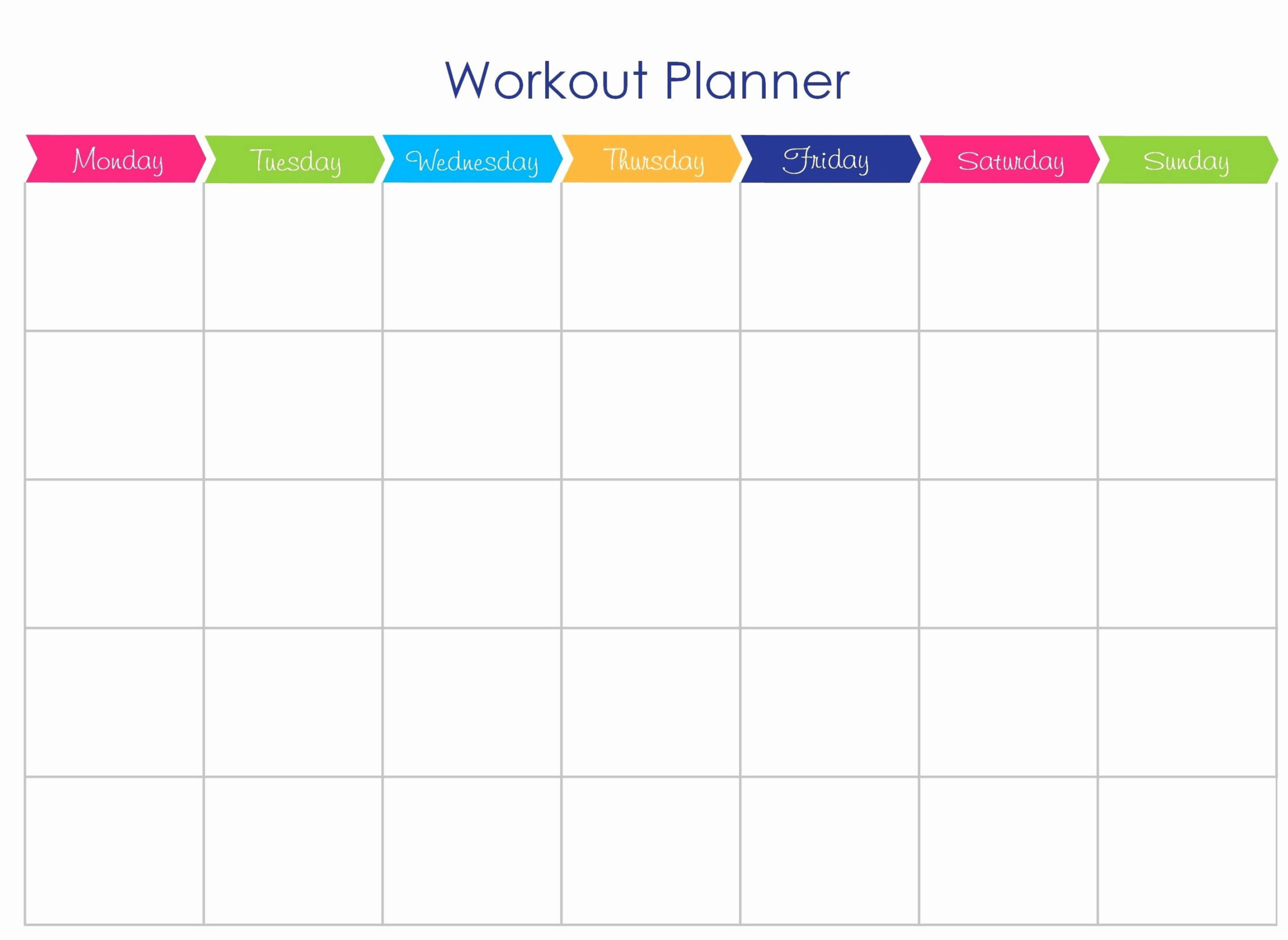 Monthly Workout Schedule Template  Markmeckler Template Design