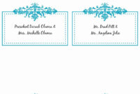 Elegant Place Cards: Six Per Sheet Template