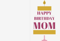 A Heartfelt Tribute: Formal Birthday Card Template For Mom