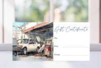 Automotive Gift Certificate Template