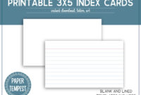 A Standard 3×5 Index Card Template For Formal Notes