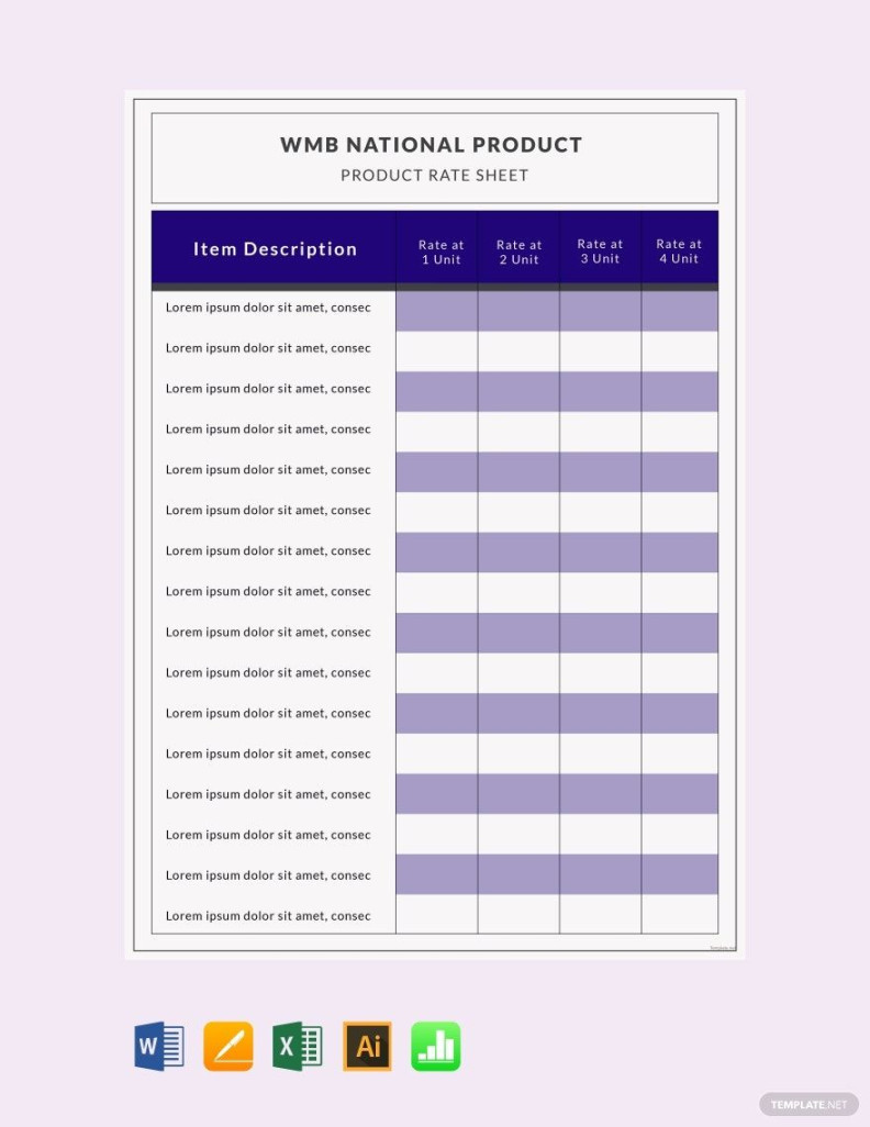 Rate Templates in Word - FREE Download  Template