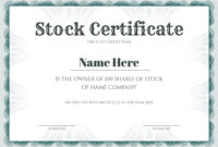 Blank Share Certificate Template For Free Download