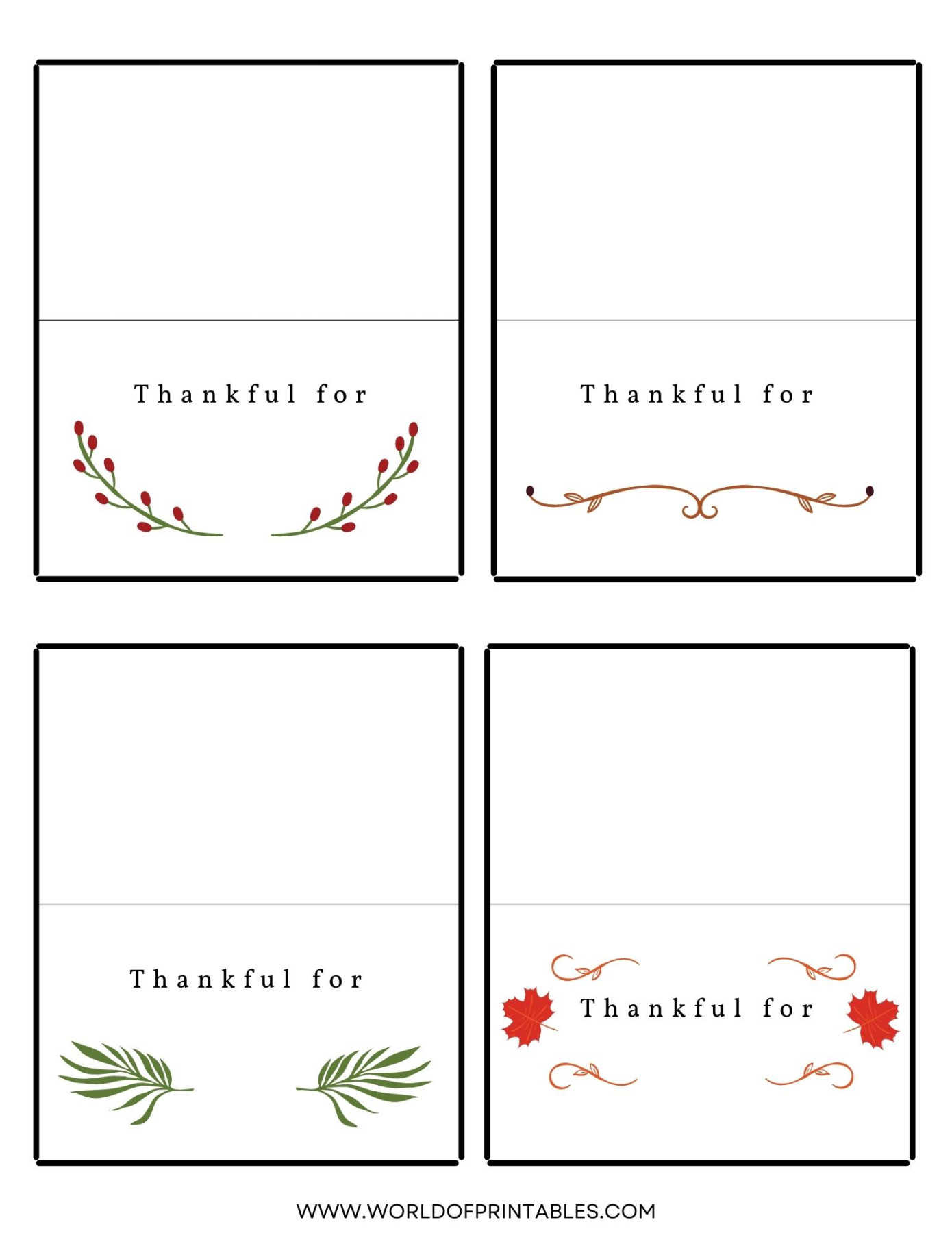 Thanksgiving Place Cards  Free Printables - Just Customize & Print!