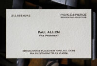 Paul Allen Business Card Template: A Professional And Elegant Design