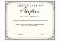 Blank Adoption Certificate Template