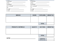 Air Conditioning System Service Invoice Template