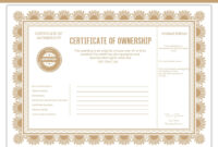 Certificate Of Ownership Template