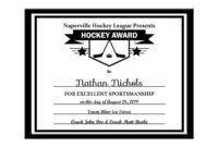 Hockey Certificate Template Designs For Formal Recognition