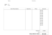 Free Formal Invoice Template For Printable Bills