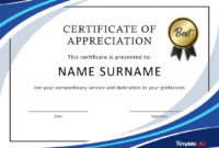 Complimentary Formal Certificate Of Appreciation Templates