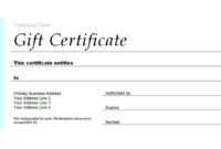 Free Fillable Gift Certificate Template For Formal Occasions