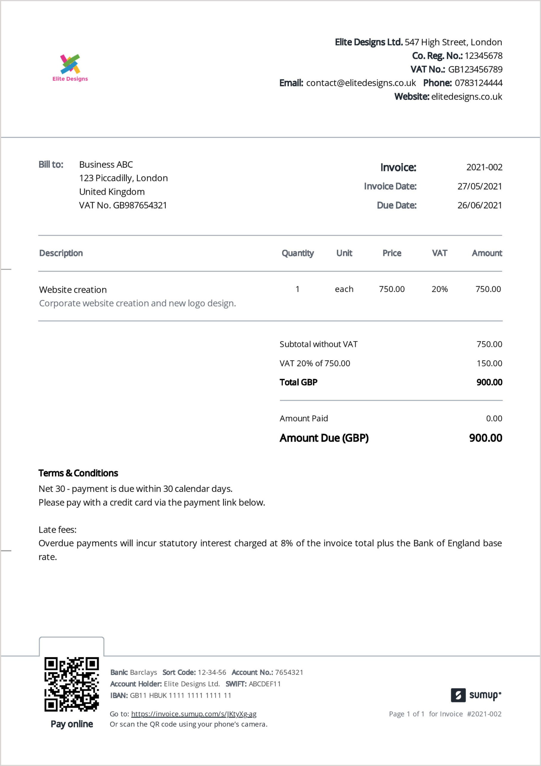 How to apply late fees to invoices  SumUp Invoices