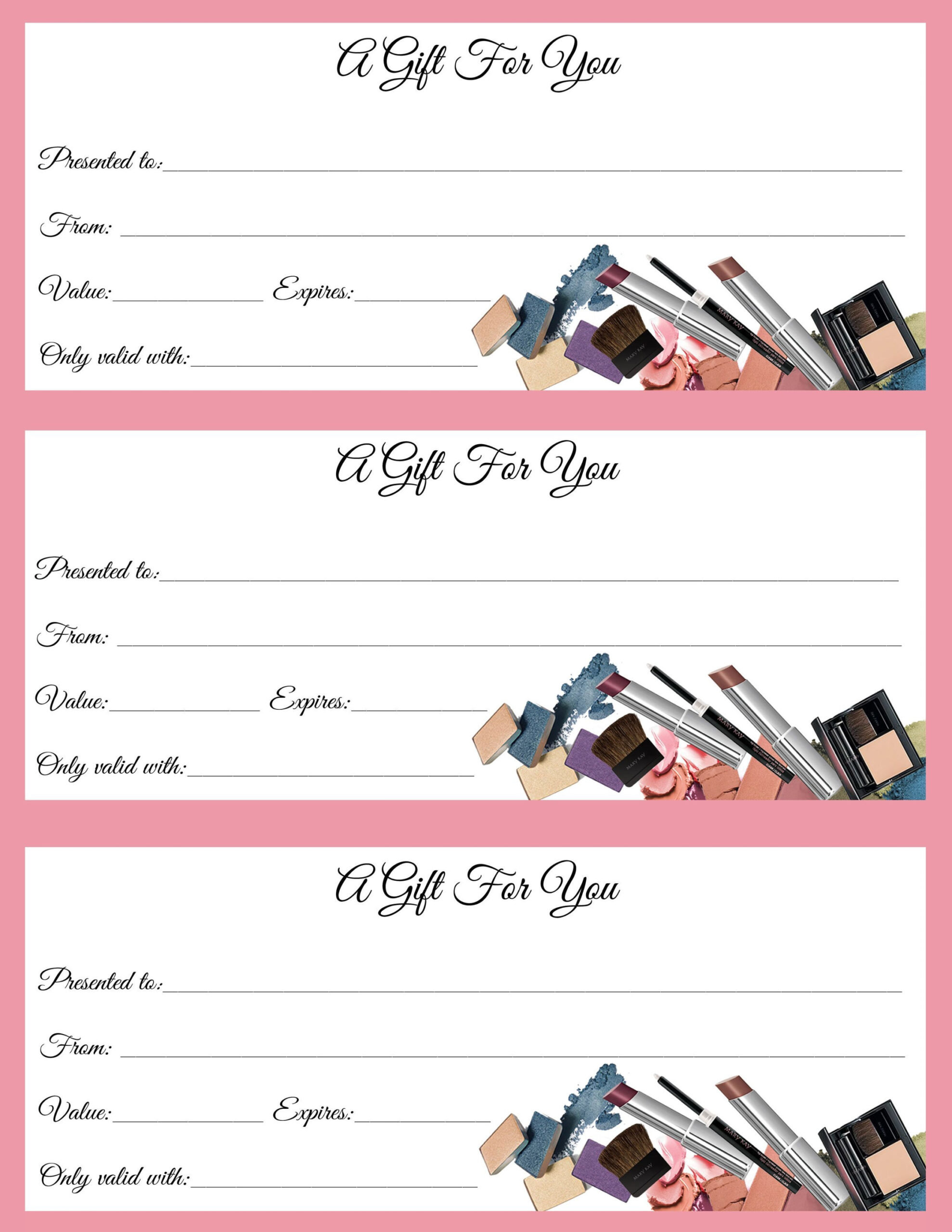 Mary Kay Gift Certificates Free Template - Infoupdate