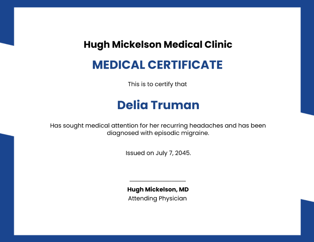 Medical Certificate Template - Edit Online & Download Example