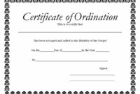 Free Ordination Certificate Template For Official Use