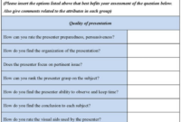 Comprehensive Presentation Evaluation Form Templates For Formal Assessments