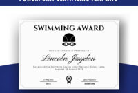 Swimming Achievement Certificate Template